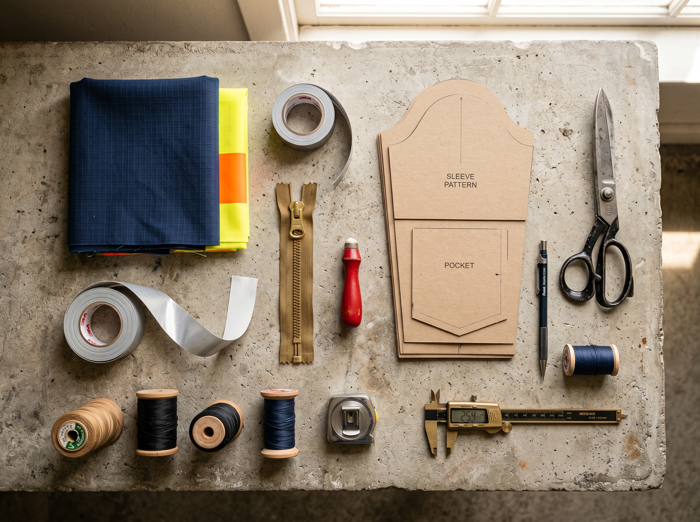 Iron Bound Safety design materials and components on a workbench
