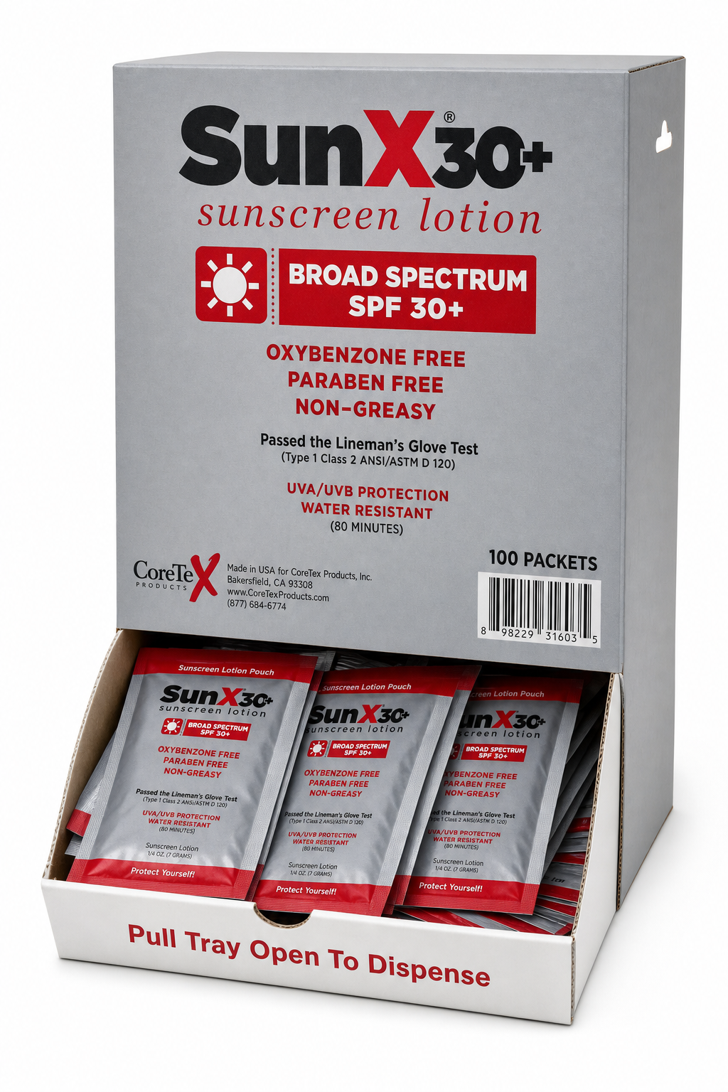 SunX 30+ Wallmount Dispenser Box (100 Packets)