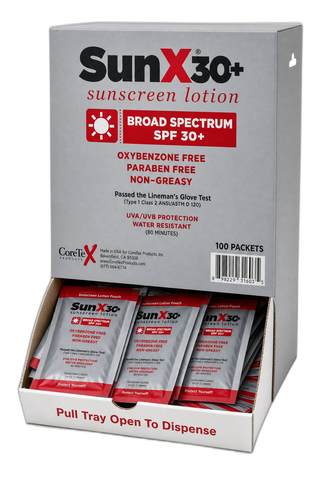 SunX 30+ Wallmount Dispenser Box (100 Packets)