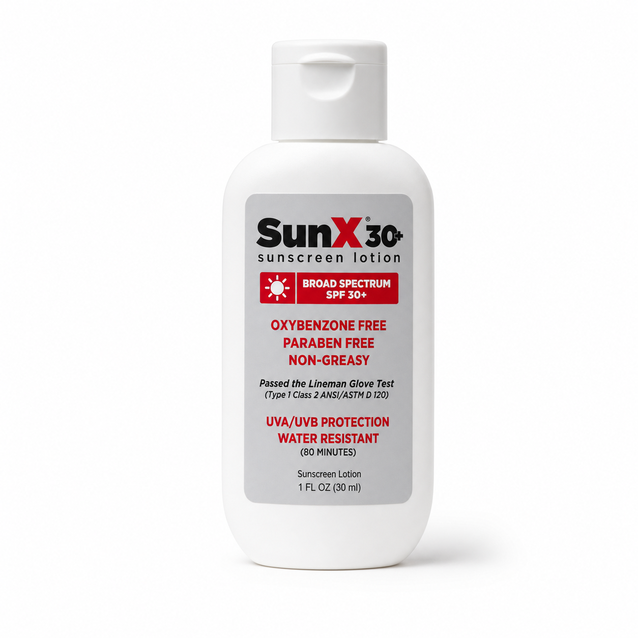 SunX 30+ Sunscreen Lotion (1 oz Bottle)