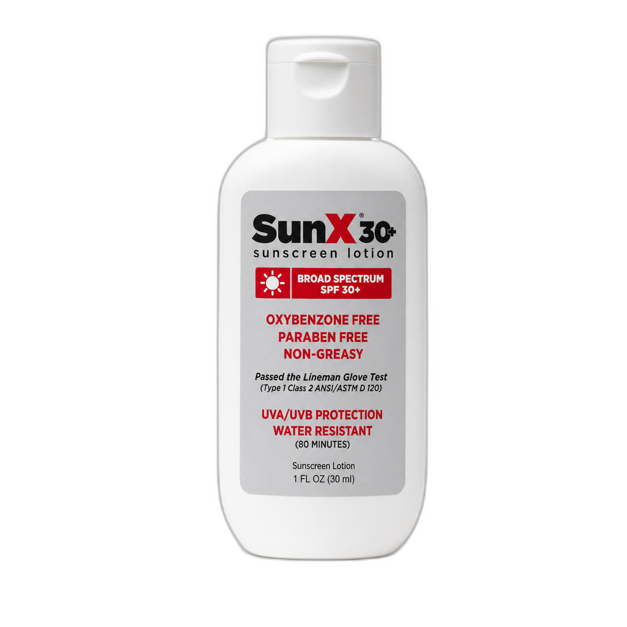 SunX 30+ Sunscreen Lotion (1 oz Bottle)