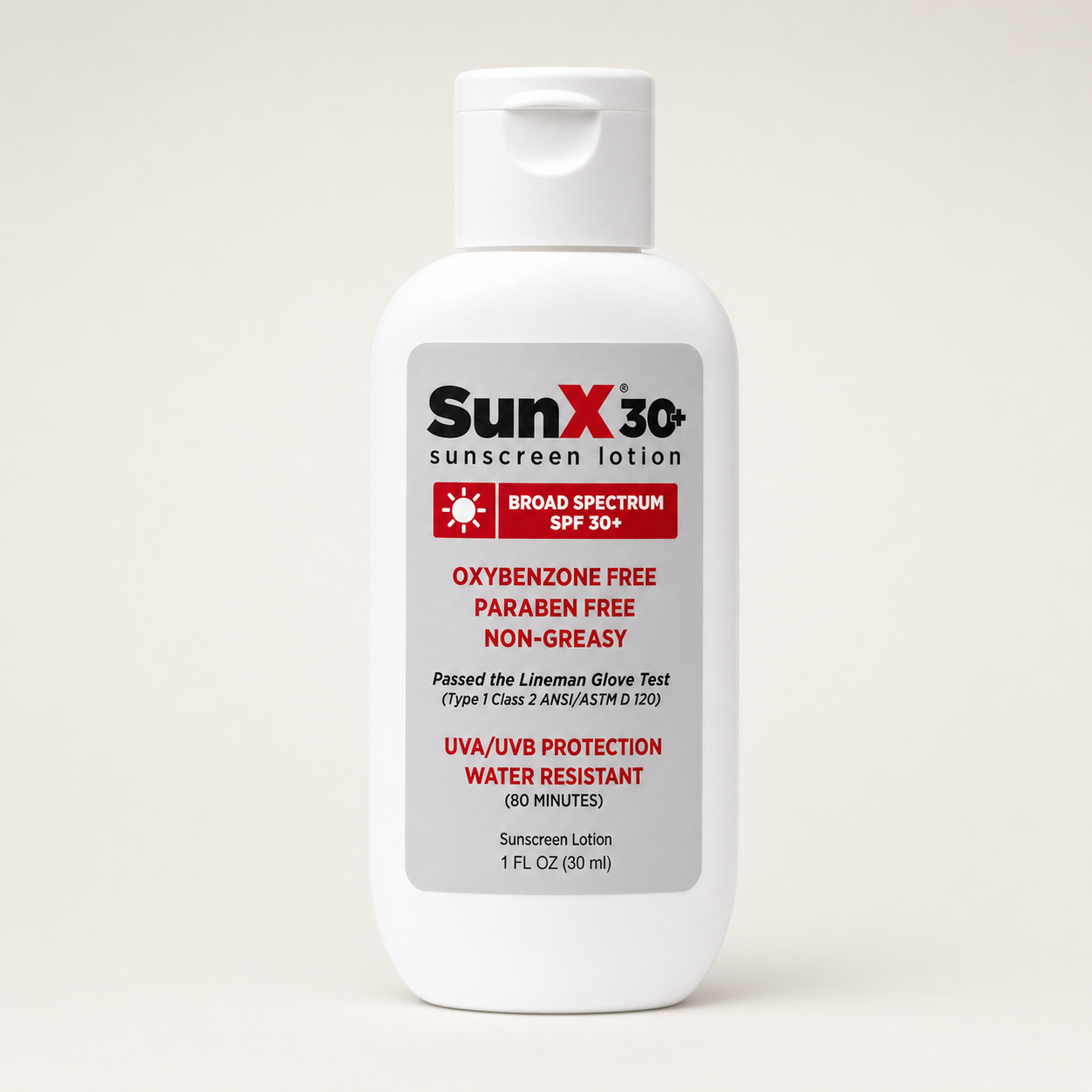 SunX 30+ Sunscreen Lotion (1 oz Bottle)