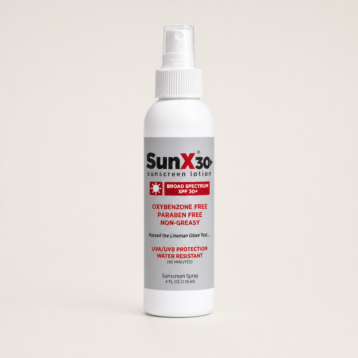 SunX 30+ Continuous Spray Bottle (4 oz)