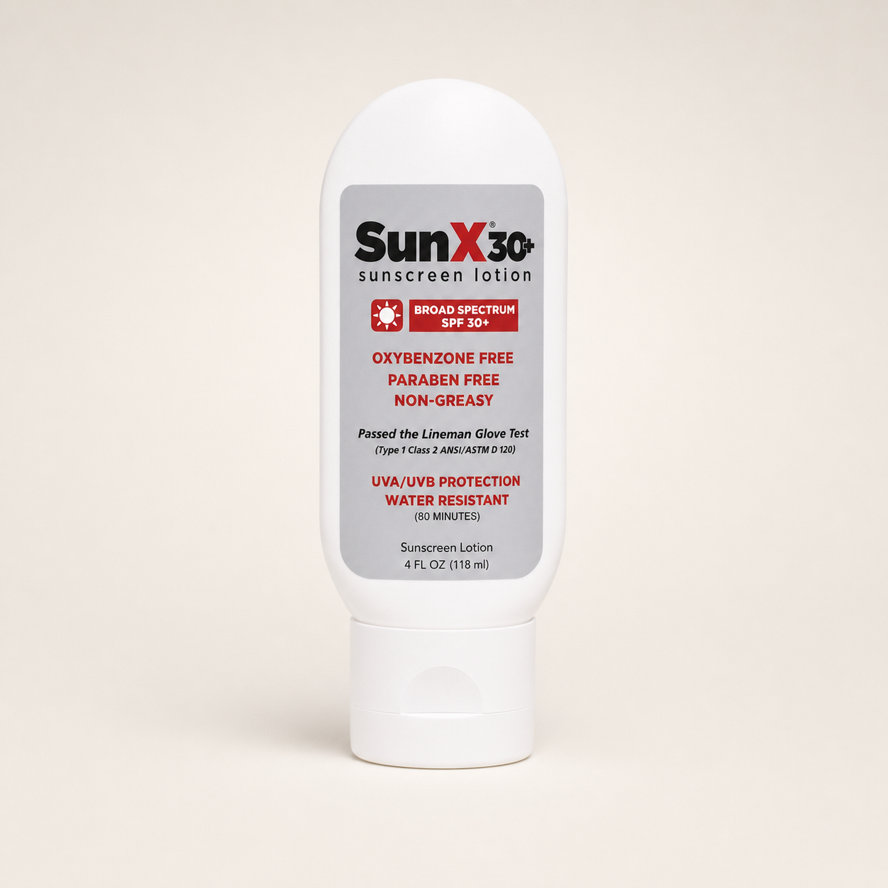 SunX 30+ Sunscreen Lotion (4 oz Bottle)